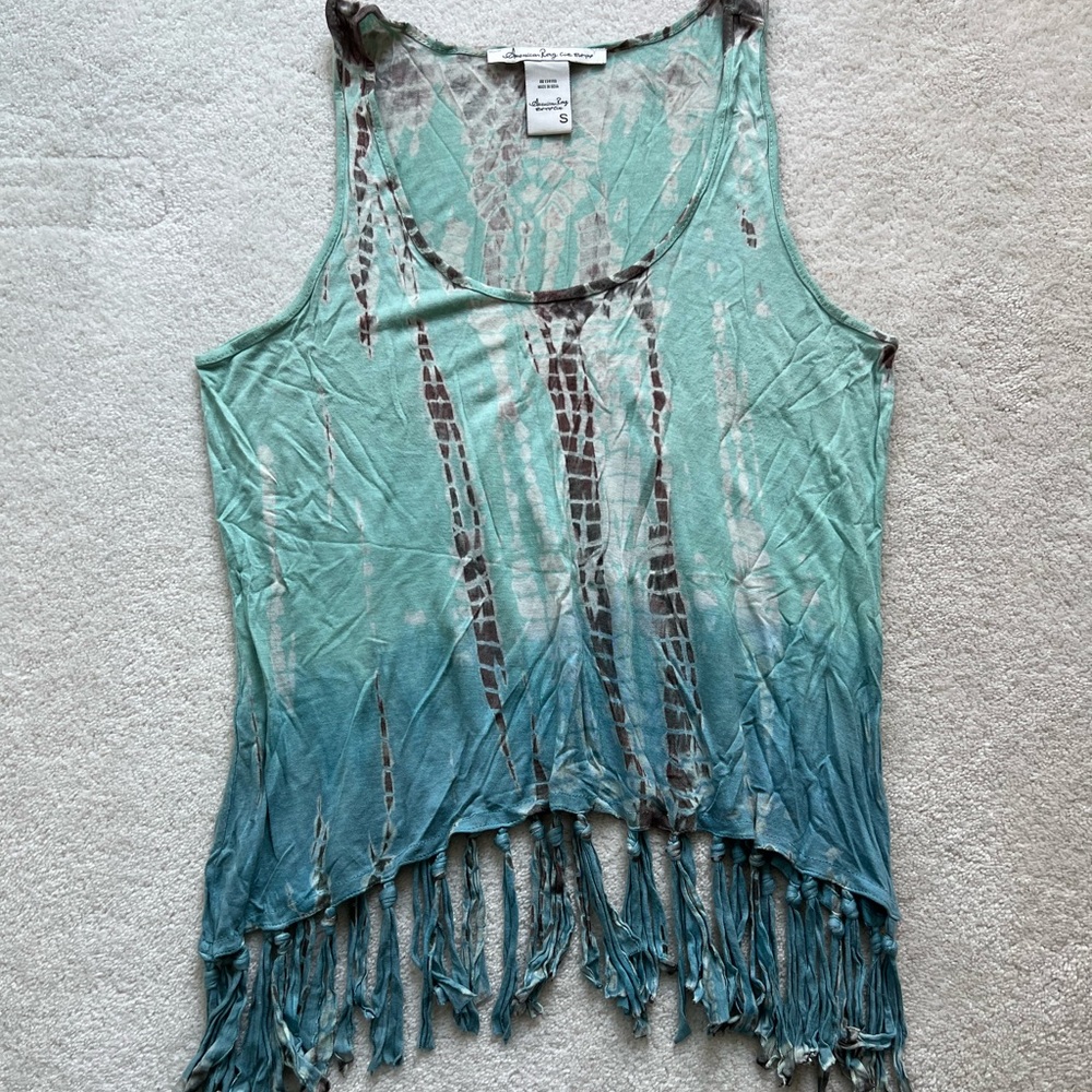 American Rag Tassled Tie-Dye Tank Top